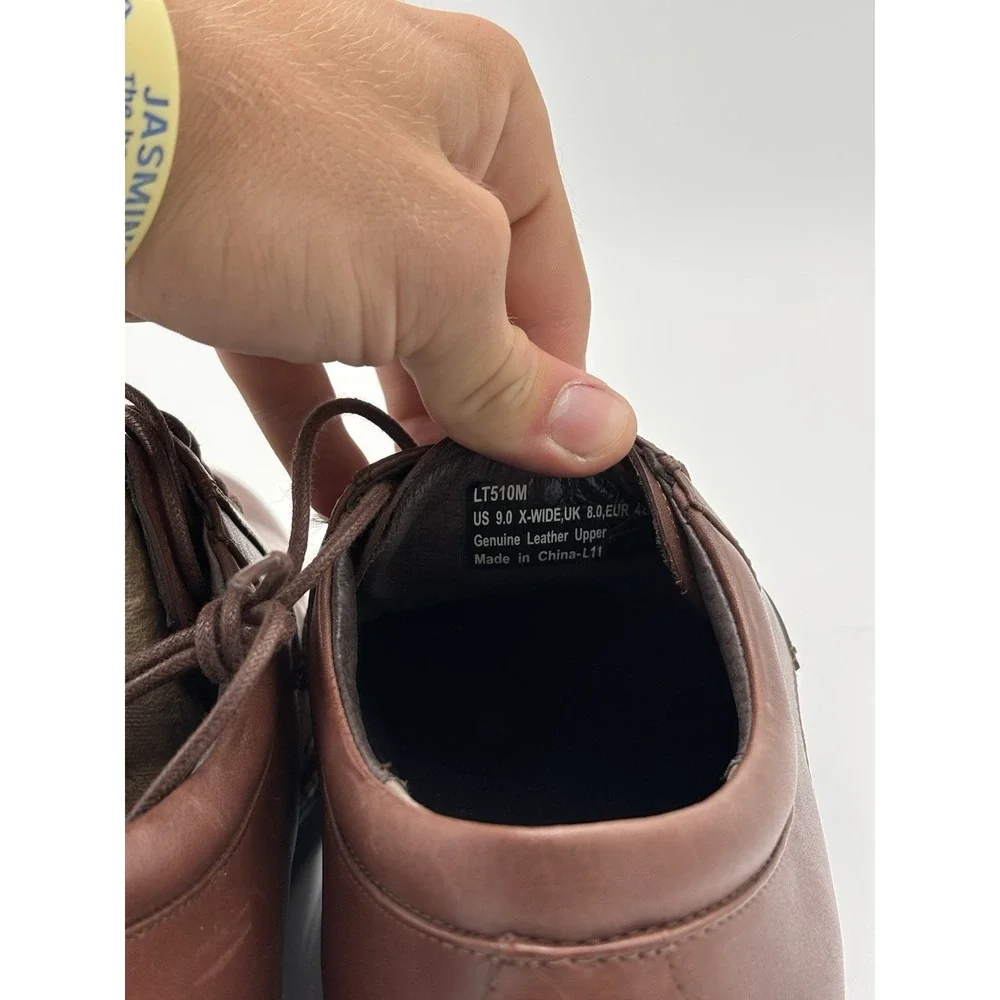 Aetrex Shoes Men's 9 Wide Brown Oxford Lace Up Low Top Casual Leather